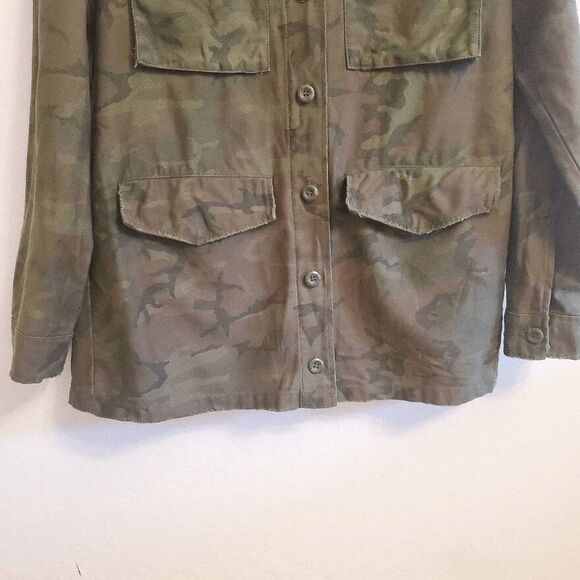 TOPSHOP Woman’s Camo Utility Jacket Size 4 Camouflage - Picture 4 of 8